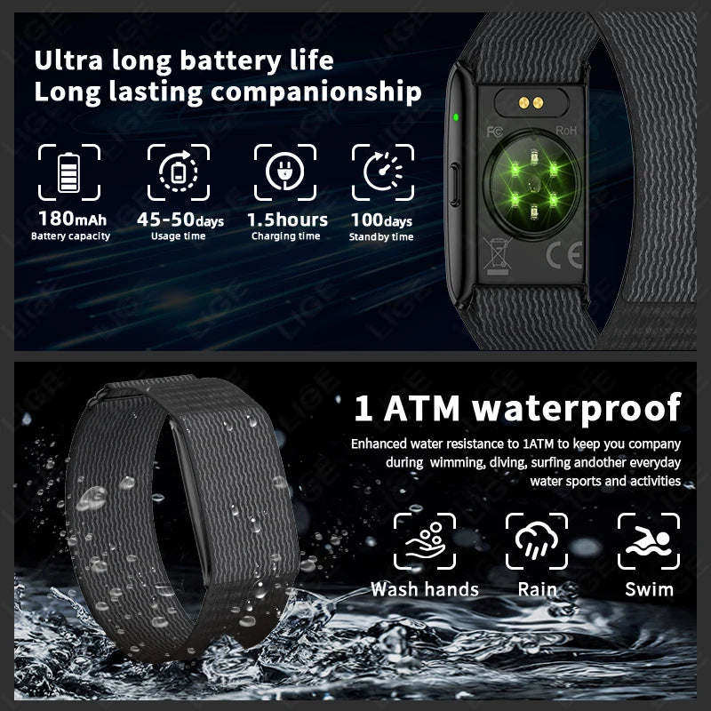 LIGE BWH59MAX Smart Fitness Tracker | Heart Rate, Blood Oxygen & Sleep Monitor