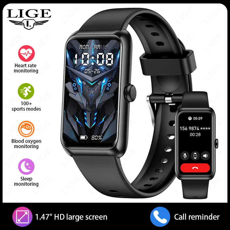 LIGE T11 Fitness Tracker Smartwatch | IP68, Bluetooth Calling, Heart Rate & Sleep Monitor