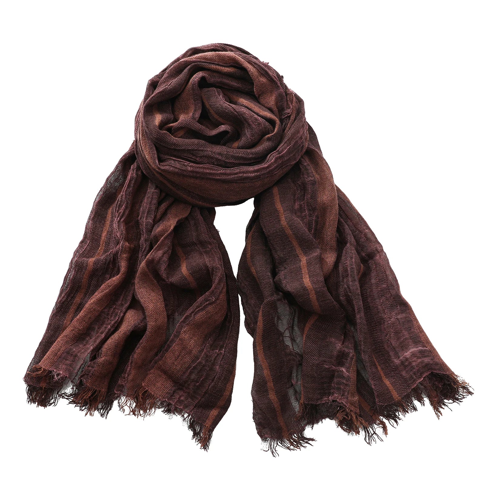 Men's Cotton Linen Striped Scarf
