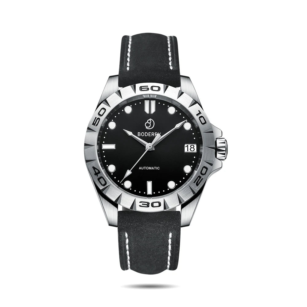 BODERRY Men Automatic Watch 41.5mm Military Mechanical Wristwatch 50m Waterproof Sapphire Mirror Luminous Hangzhou 7500