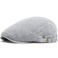 Men's Cotton Linen Flat Cap – Lightweight Beret Style