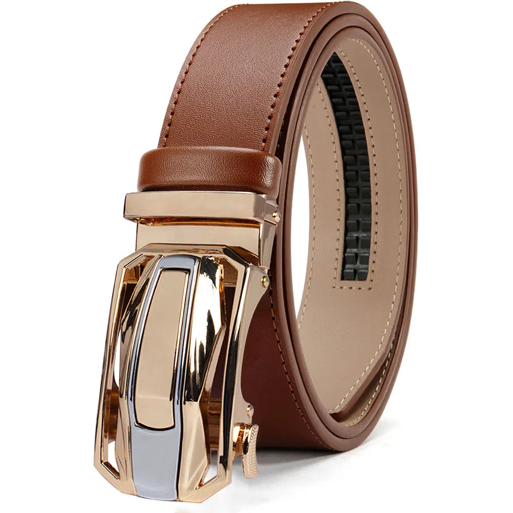 Unisex Leather Automatic Buckle Belt – 11 Colours, 3 Sizes