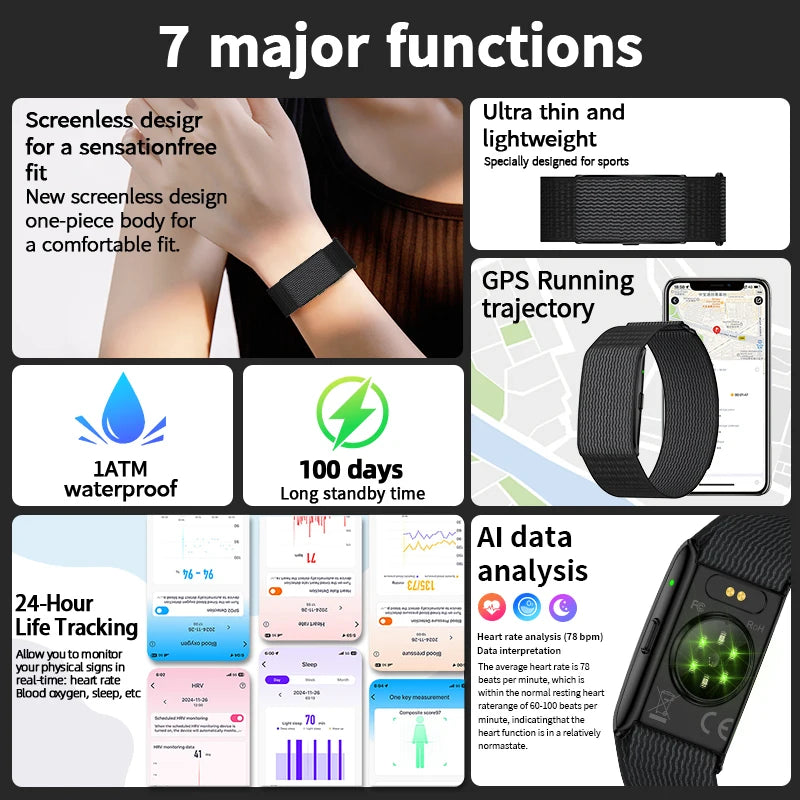 LIGE BWH59MAX Smart Fitness Tracker | Heart Rate, Blood Oxygen & Sleep Monitor