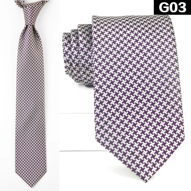Men's 100% Silk Jacquard Necktie – Paisley, Abstract & Geometric Patterns