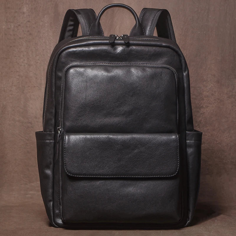 Men's Genuine Leather Laptop Backpack
