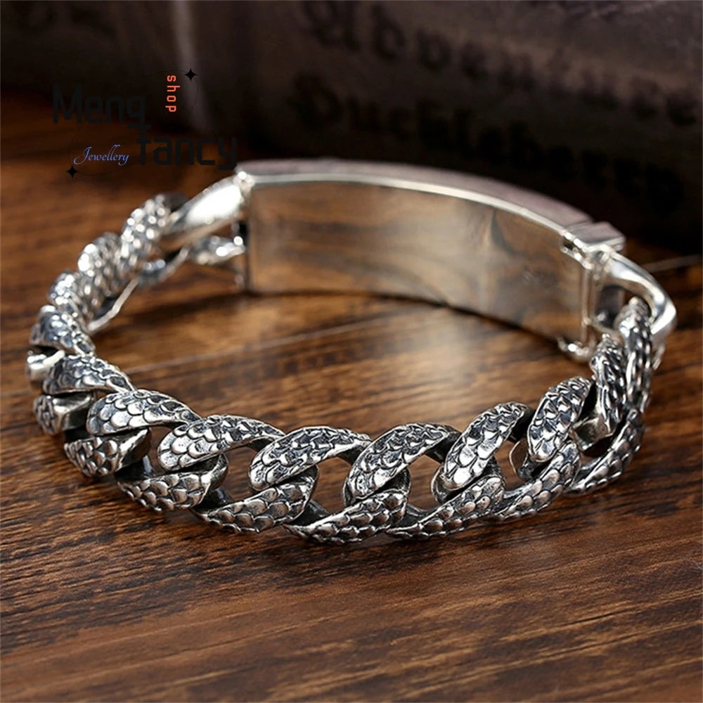 Best - Selling Handcrafted Personalized Powerful Men's Bracelet Accessory Made Of Antique Silver Luxury Quality Jewelry Elegant