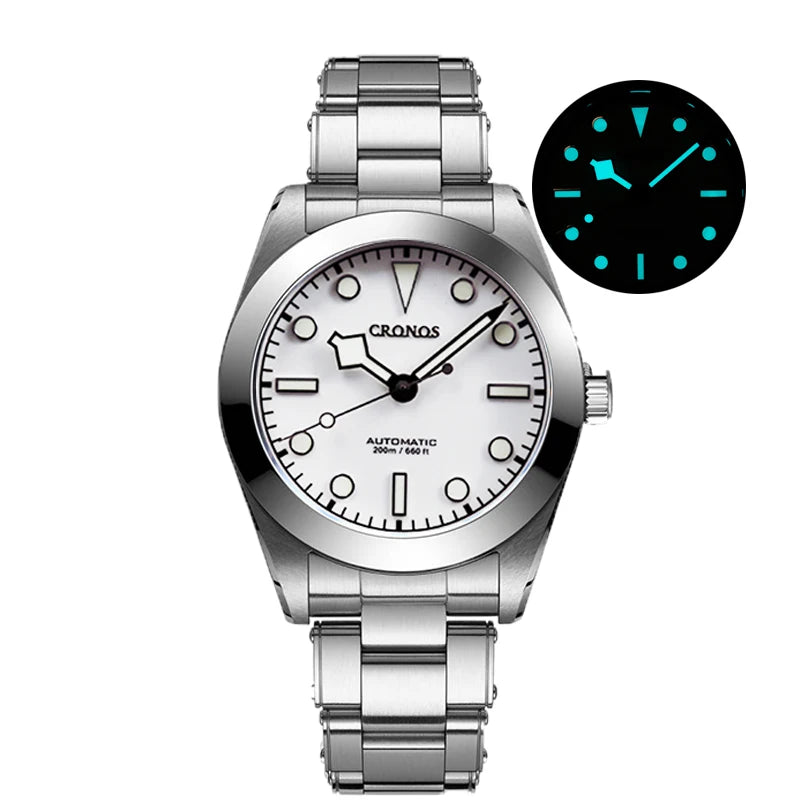 CRONOS L6025 39mm Automatic Diver | NH35 or PT5000 | Sapphire | Enamel Dial | 20ATM