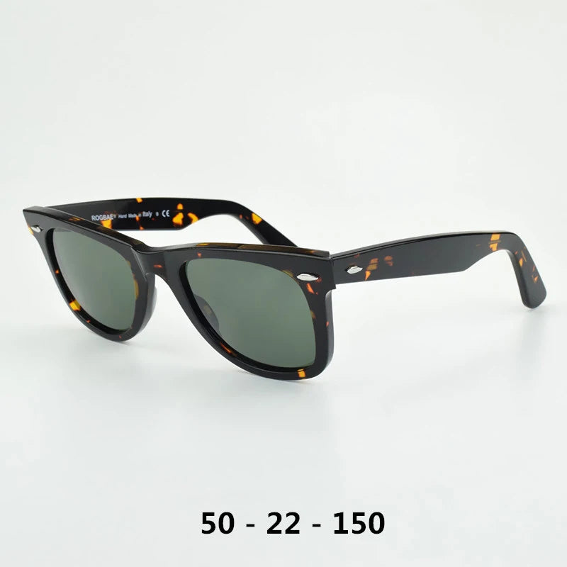 ROGBAE 214B Square Acetate Sunglasses — Glass Lens