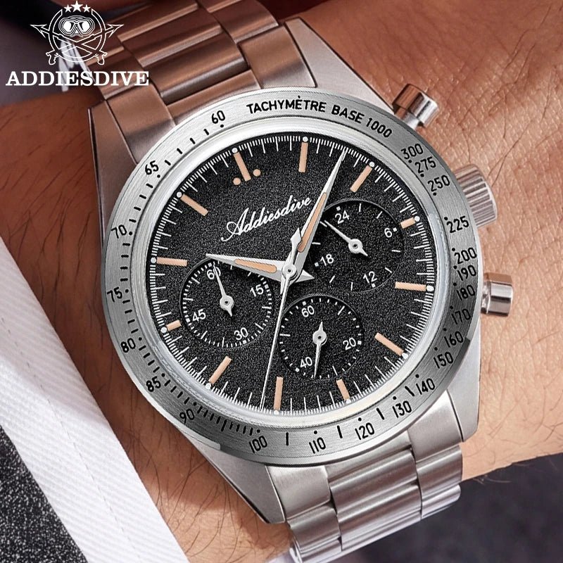 ADDIESDIVE AD2552 Vintage Racing Chronograph Watch | Japanese Quartz | 100M Water Resistant