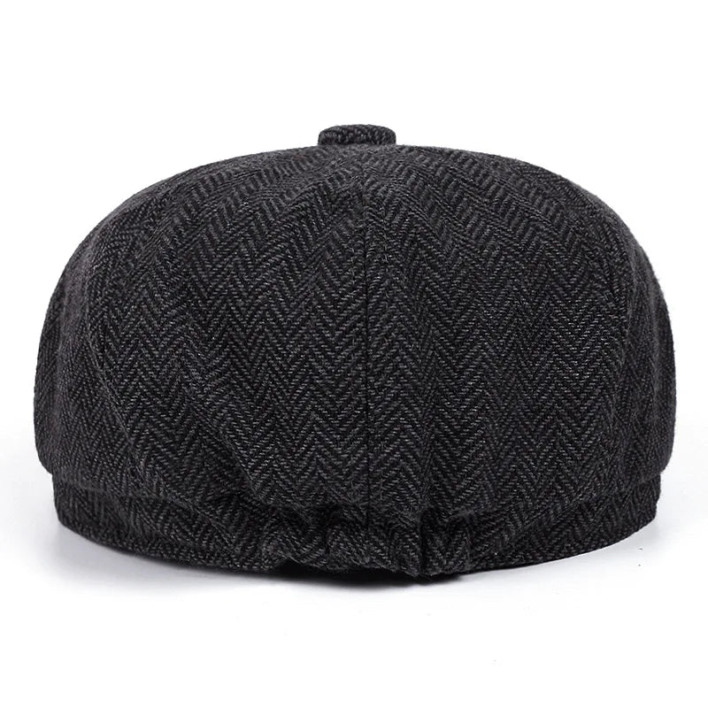 Men's Oversized Flat Cap – Wool Blend Newsboy
