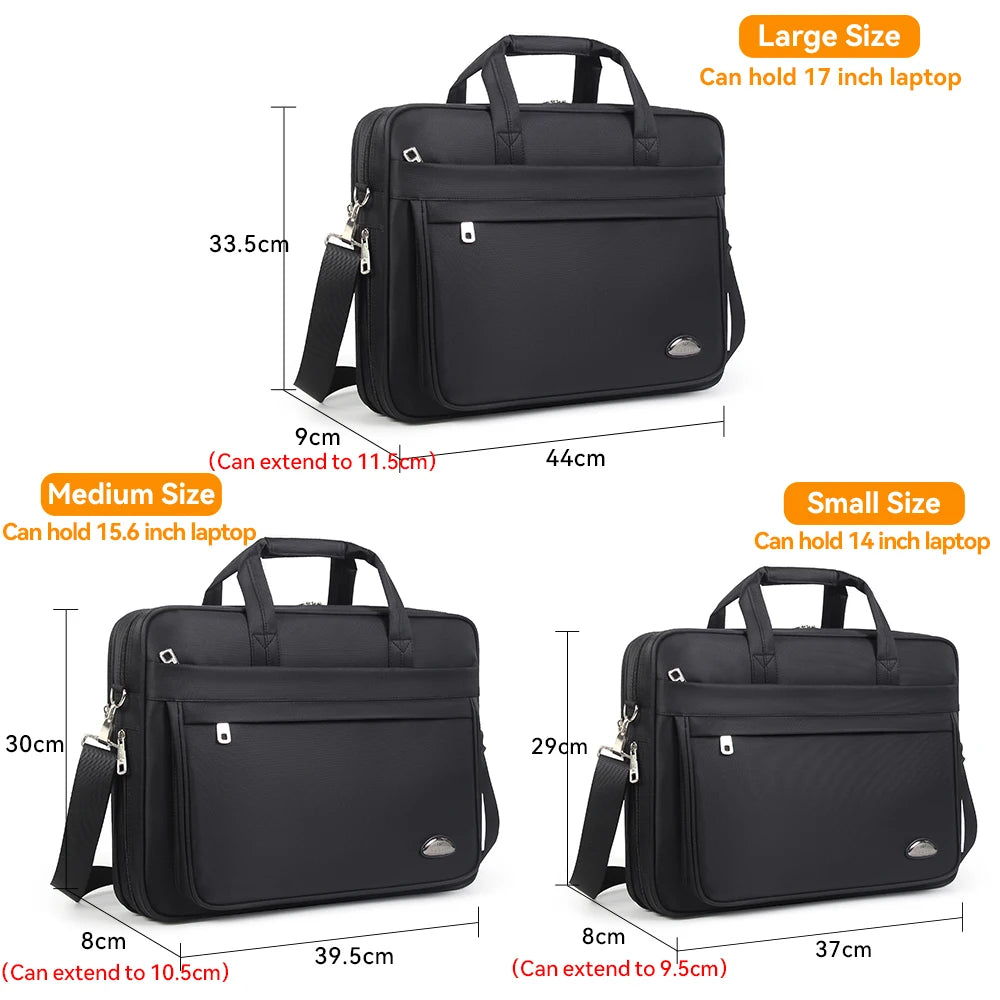 Men's Canvas Briefcase | Large Capacity Laptop Bag in 14", 15.6" & 17"