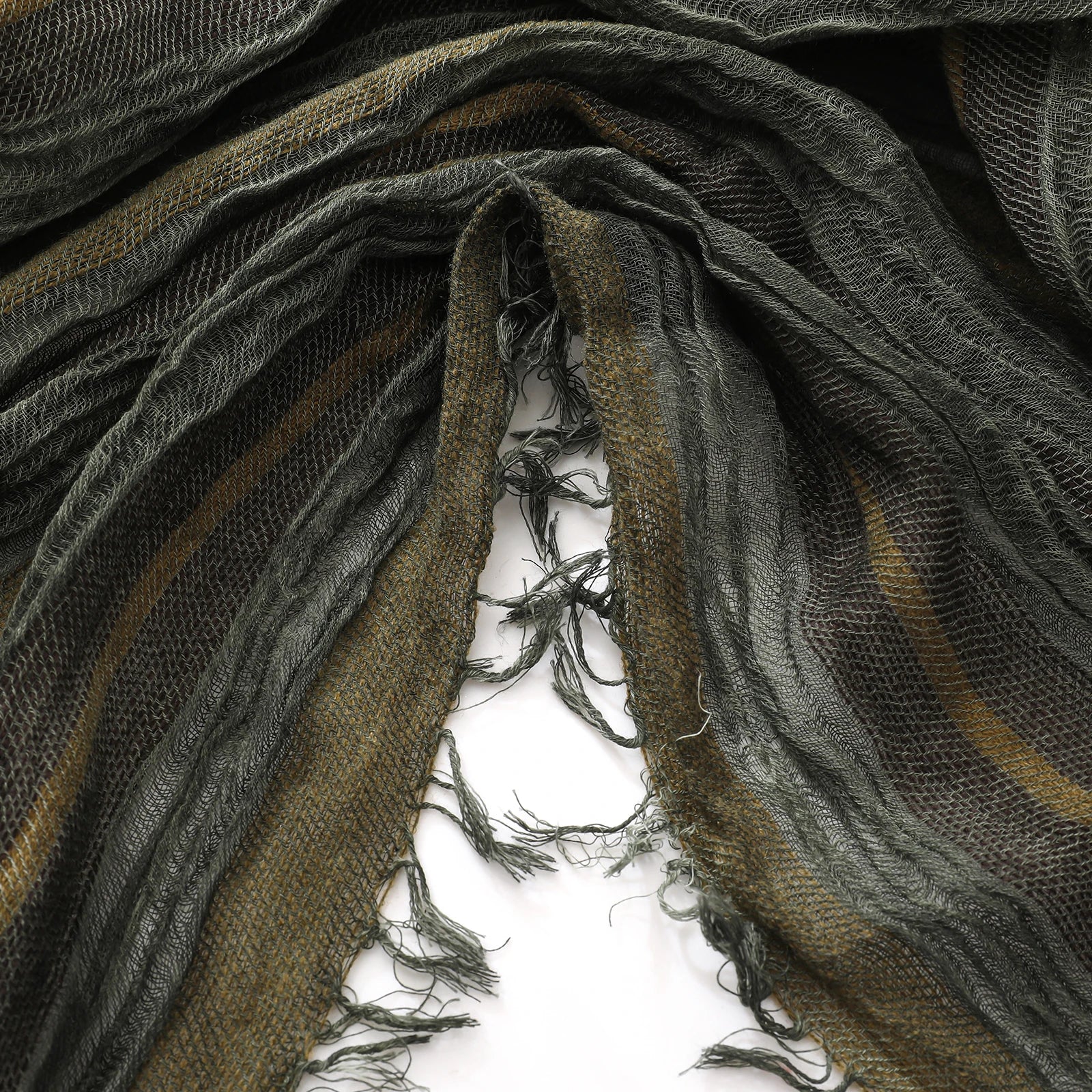 Men's Cotton Linen Striped Scarf