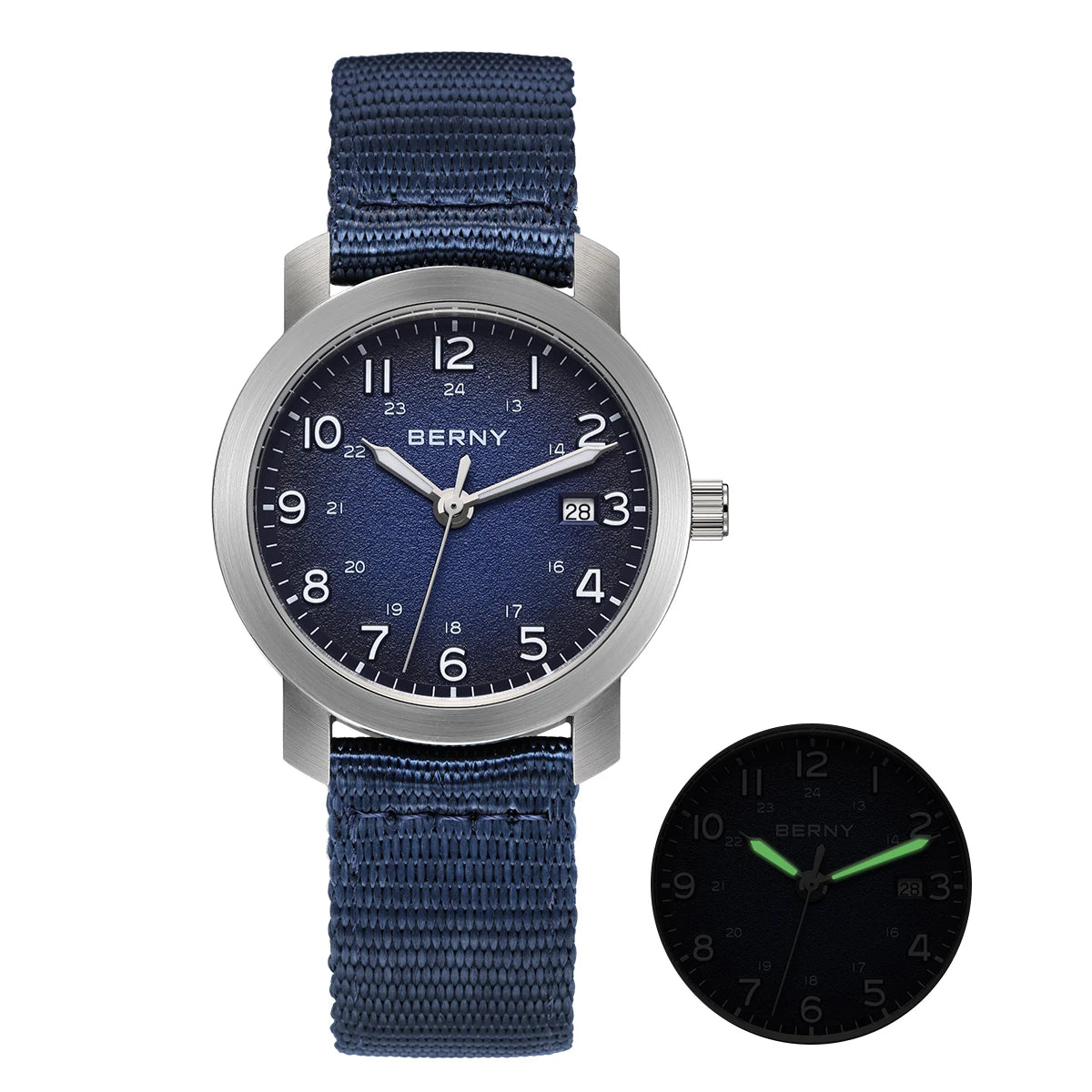 BERNY 2498M Men's Quartz Watch | Miyota GM12 | 35.5mm | Nylon Strap