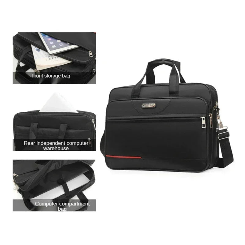 Oxford Cloth Laptop Bags Men Large Capacity Briefcase Business Travel Shoulder Pouch