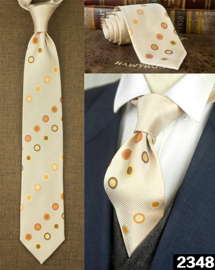 Men's 100% Silk Jacquard Necktie – Paisley, Abstract & Geometric Patterns