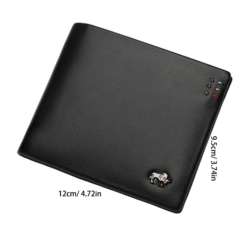 BISON DENIM Genuine Leather Bifold Wallet