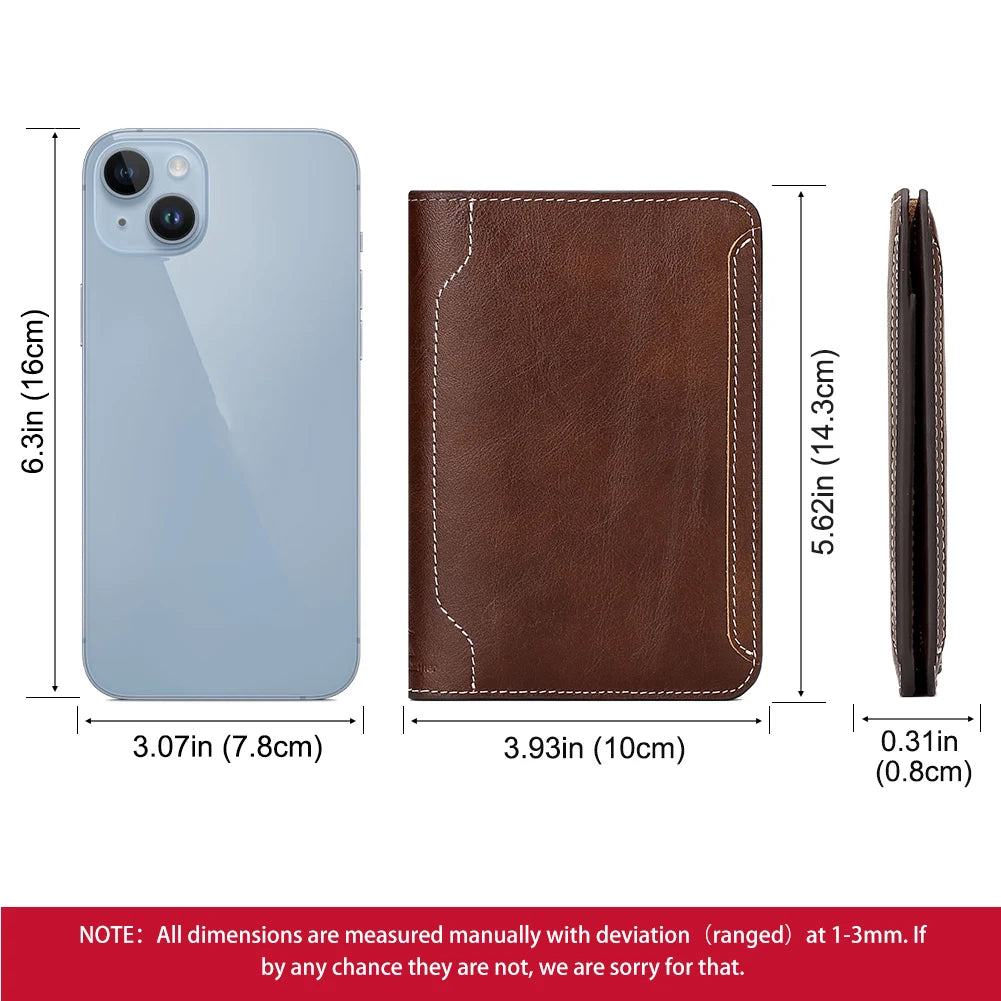 Genuine Leather Passport Wallet — Travel Document Organiser with Card Slots