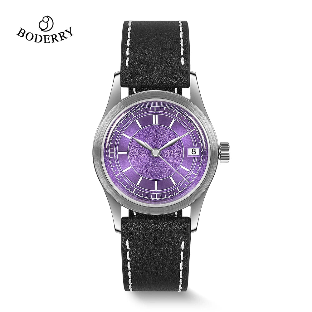 BODERRY HOU Automatic Watch – 80-Hour Power Reserve, Domed Sapphire Crystal, 100m Water Resistant