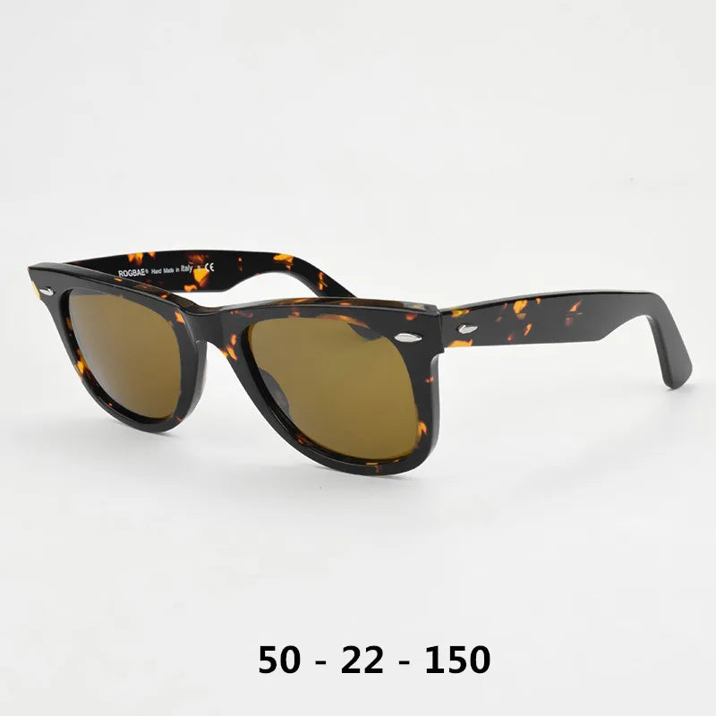 ROGBAE 214B Square Acetate Sunglasses — Glass Lens