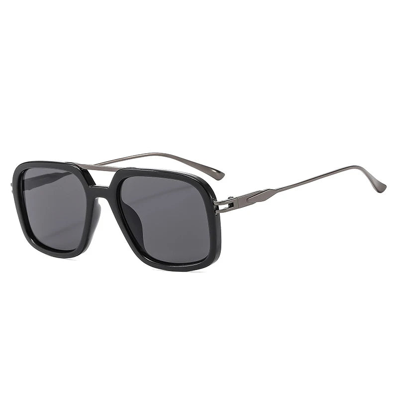 SO&EI Retro Double Bridge Square Sunglasses