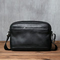 Men's Genuine Leather Mini Shoulder Bag – Compact Cowhide Messenger, 8" iPad, Horizontal