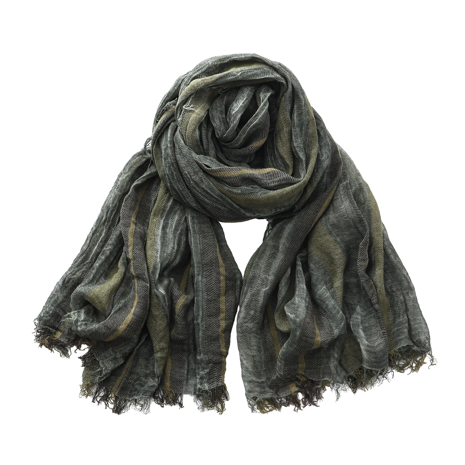 Men's Cotton Linen Striped Scarf