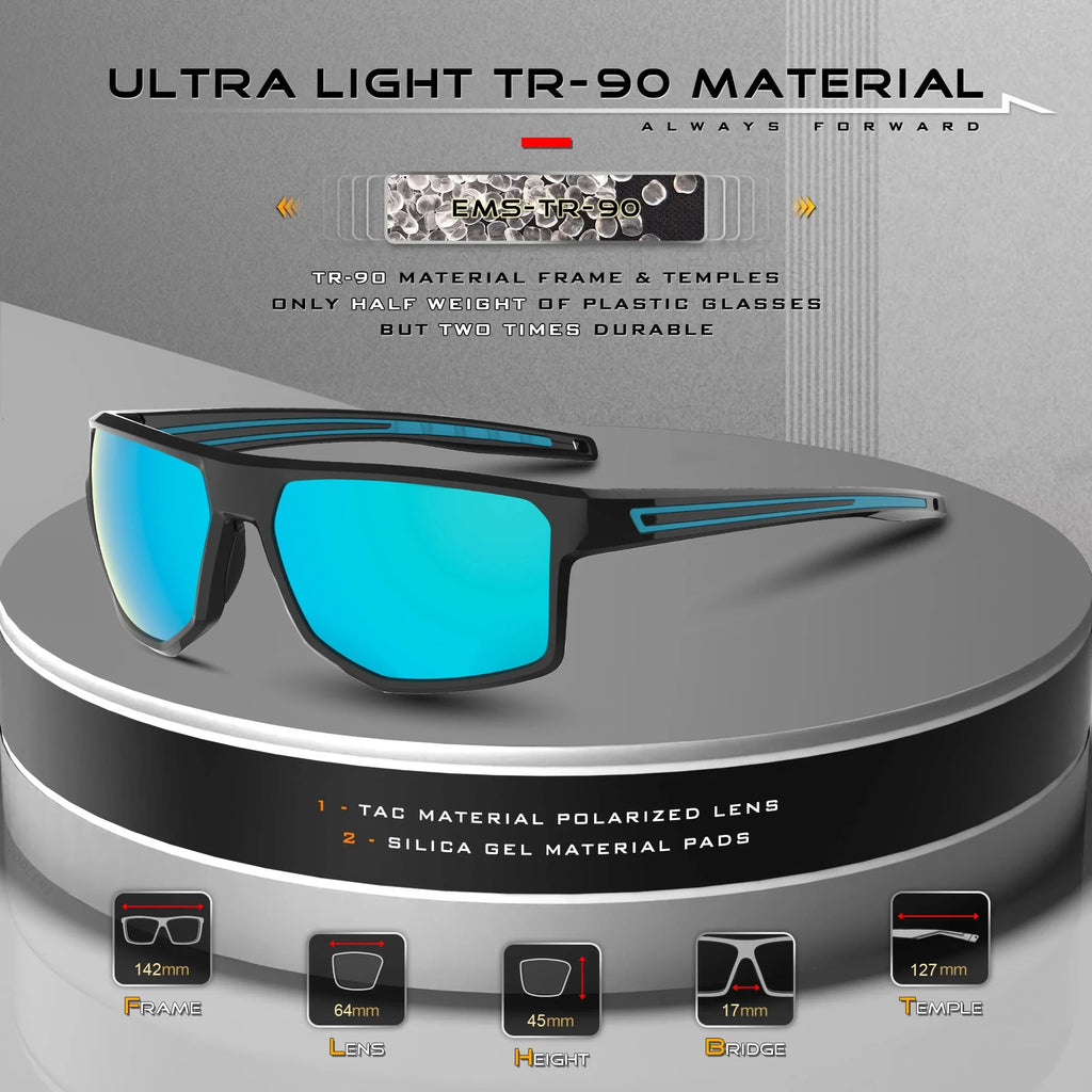 VEITHDIA Sports Protective Sunglasses for Men Women Fishing Running Cycling Golf Driving Polarized UV400 Sun Glasses TR90 FH012