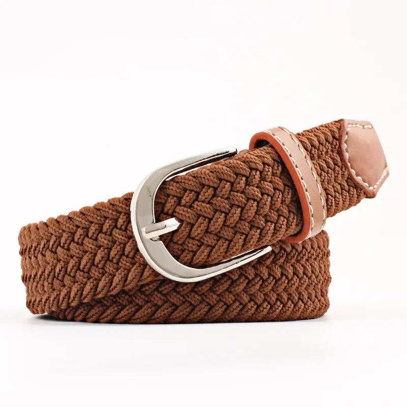 Canvas Belts for Men Fashion Metal Pin Buckle Tactical Strap Women Elastic Belt for Pants Jeans Student Girl
