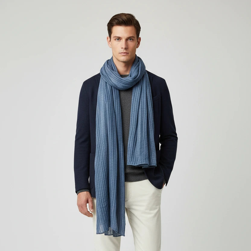Men's Cotton Linen Solid Shawl Scarf