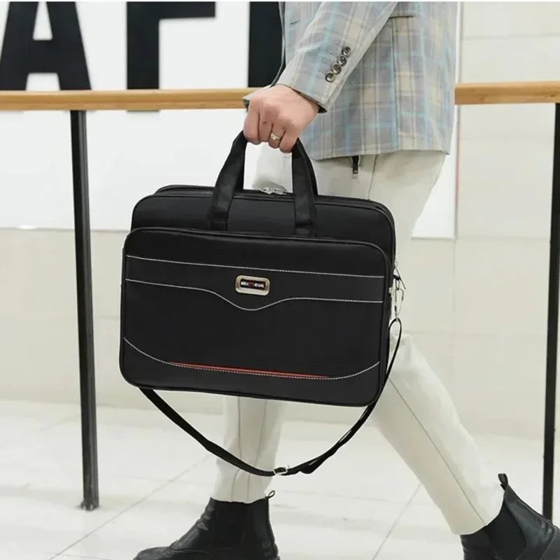 Large Capacity Business Briefcase — Multi-Pocket, Shoulder & Hand Carry