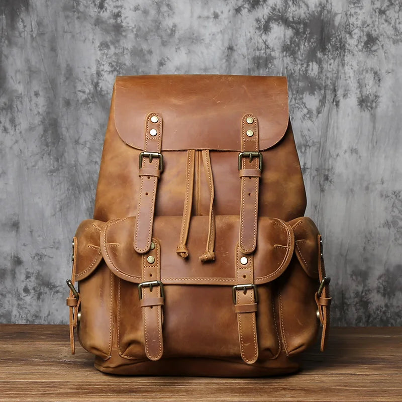 NZPJ S3011 Crazy Horse Leather Backpack