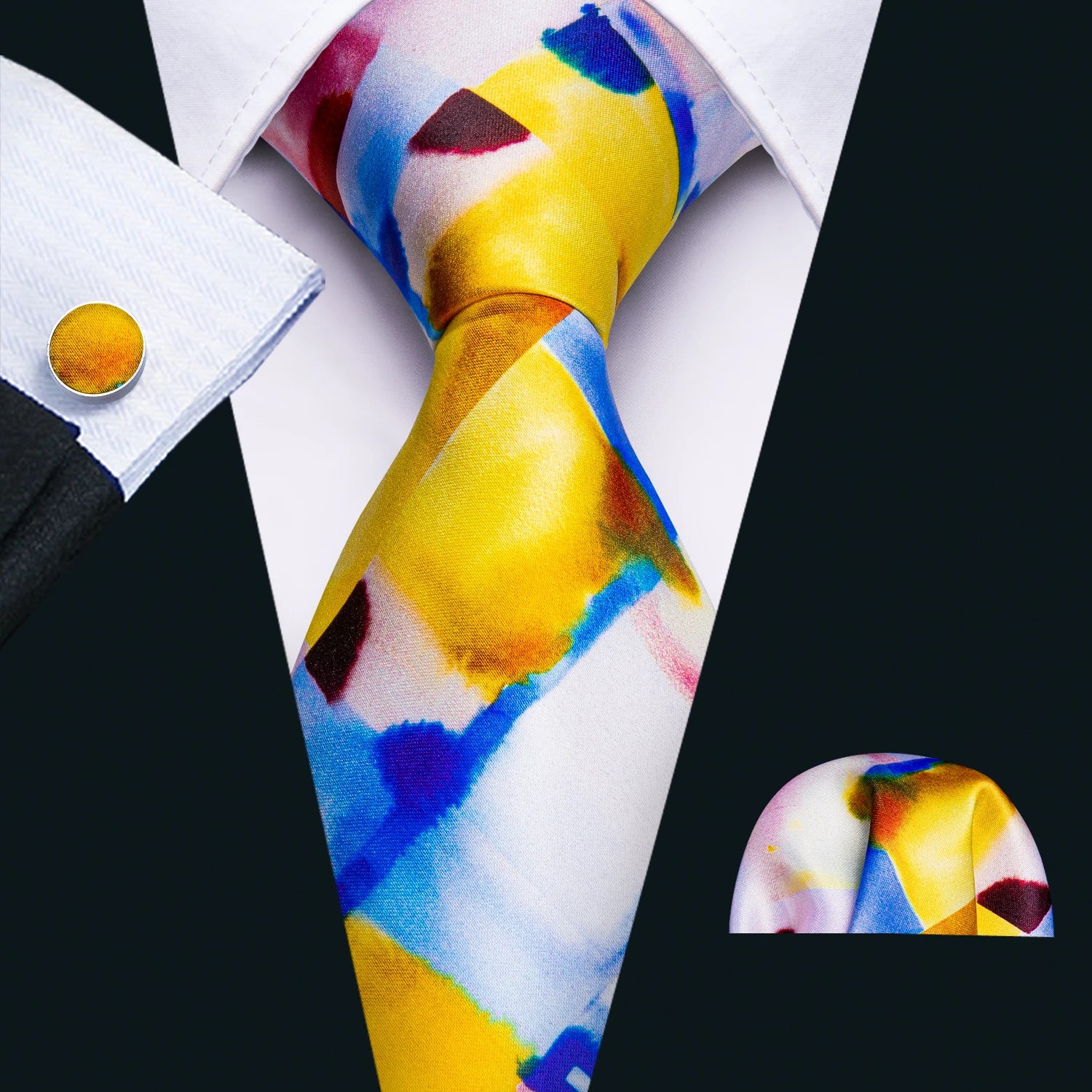 Men's Necktie, Pocket Square & Cufflinks Set – Floral & Novelty Prints