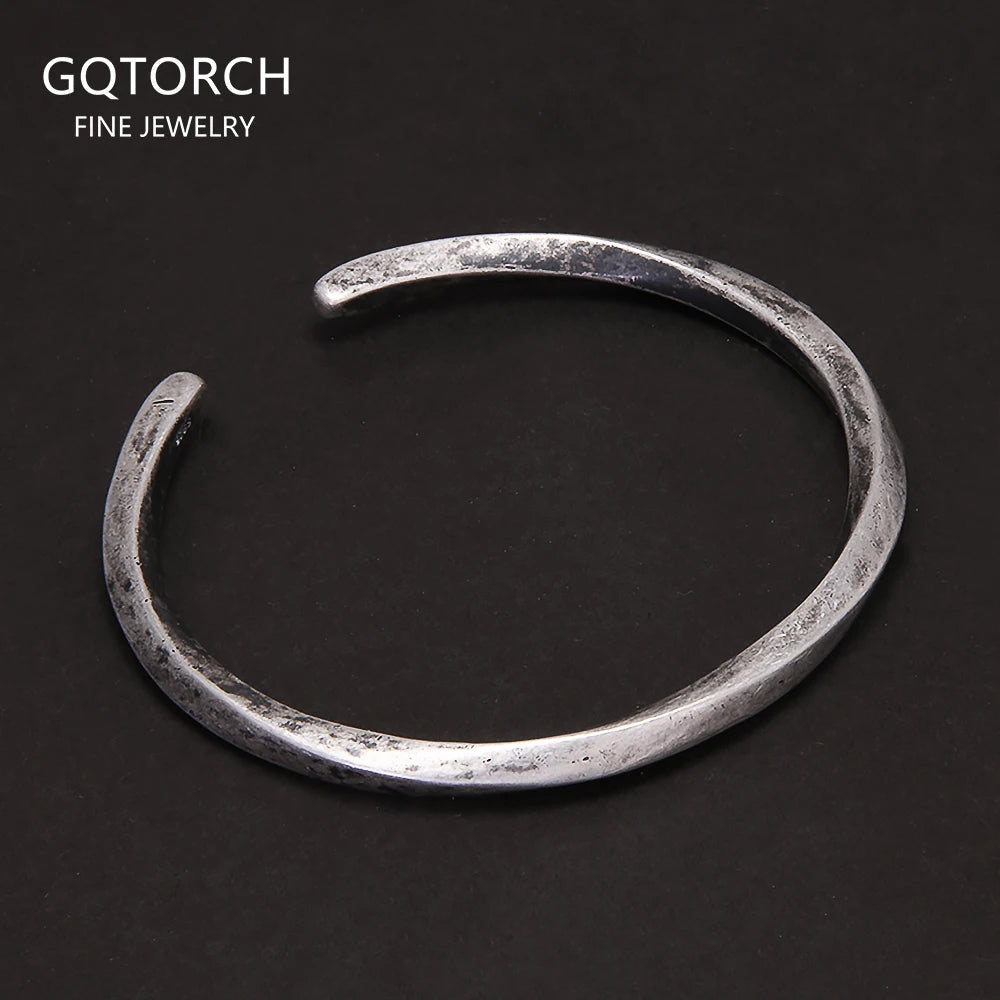 S925 Sterling Silver Möbius Cuff Bangle — Twisted Line
