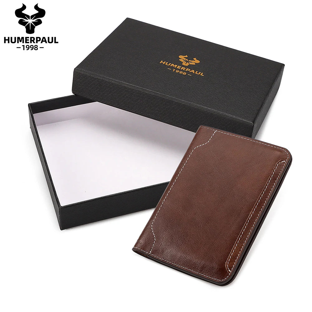 Genuine Leather Passport Wallet — Travel Document Organiser with Card Slots