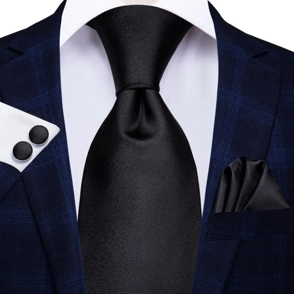 Hi-Tie Men's Necktie, Pocket Square & Cufflinks Set — Formal & Wedding