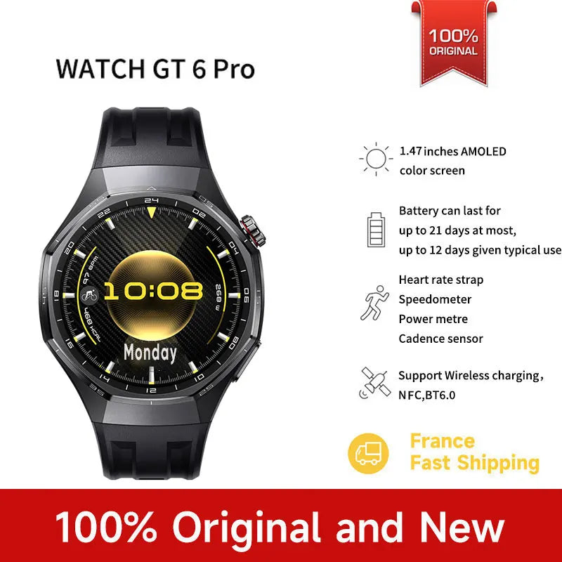 HUAWEI WATCH GT 6 Pro HUAWEI Smartwatch HUAWEI watch 1.47”AMOLED 21 Day Battery Life HarmonyOS 6.0 NFC Bluetooth calls HUAWEI WATCH GT 6Pro
