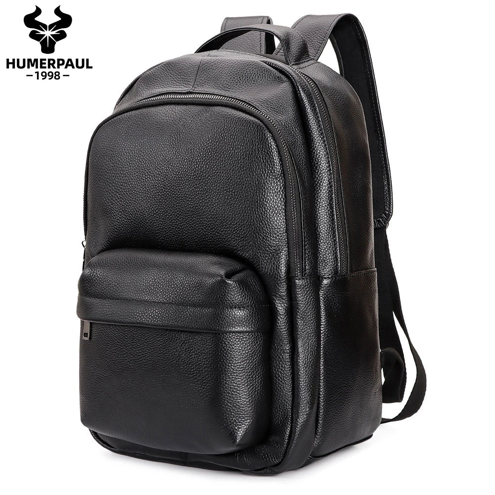 Genuine Leather Backpack for Men — Classic Laptop & Daily Carry