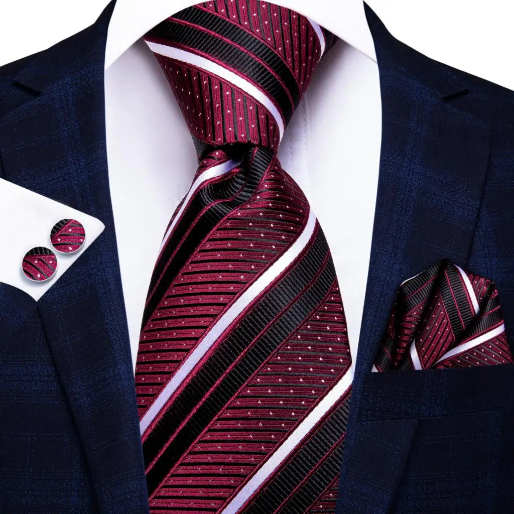 Hi-Tie Men's Silk Paisley Necktie & Pocket Square Set – 8.5cm | 19 Colours
