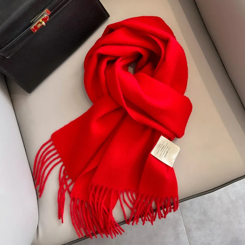 Unisex Wool Narrow Scarf