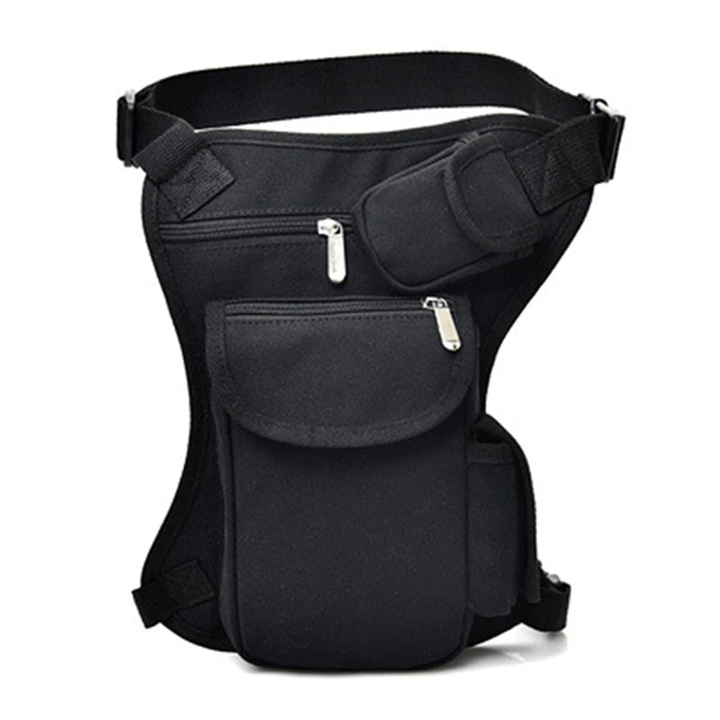 Men's Canvas Drop Leg & Waist Bag – Belt Fanny Pack for Cycling & Motorcycle